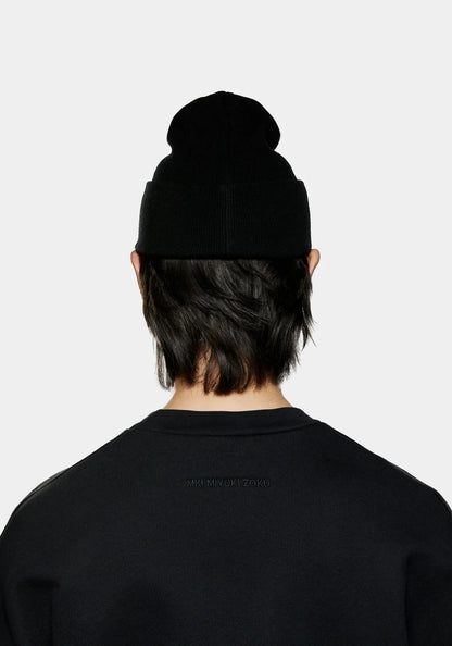 MKI MIYUKI ZOKU Embroidered Logo Merino Beanie Black