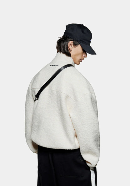 MKI MIYUKI ZOKU Boucle Quarter Zip Sweatshirt Off-White