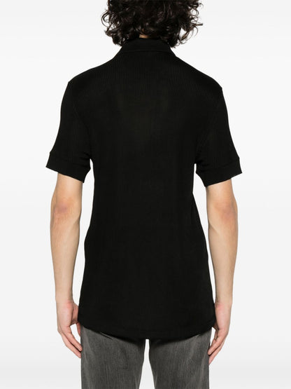 TOM FORD Multiple Button Short Sleeve Polo Shirt Black