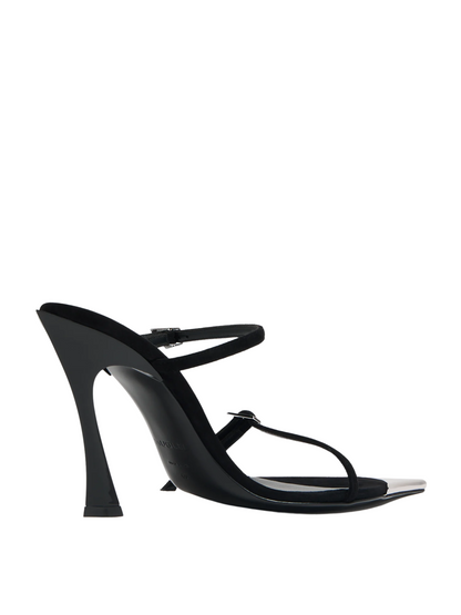 MUGLER WOMEN Fang 95mm Leather Sandals Black