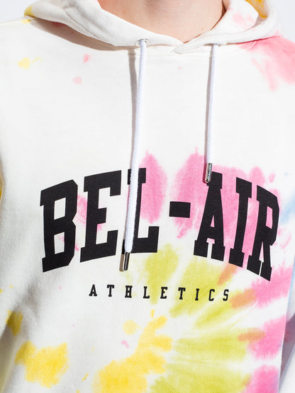 BEL-AIR ATHLETICS Logo Tie-Dye Hoodie White