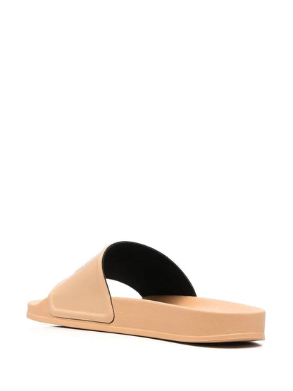 PALM ANGELS Logo Print Slides Brown