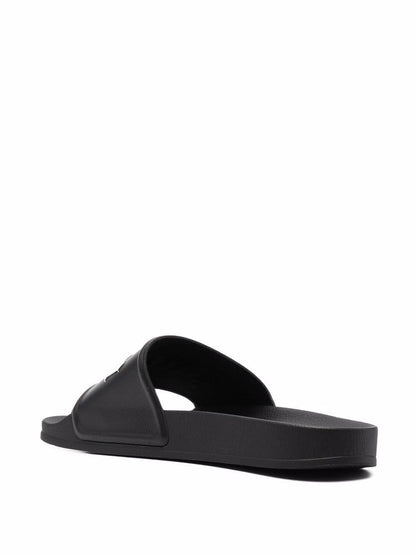 PALM ANGELS Logo Print Slides Black