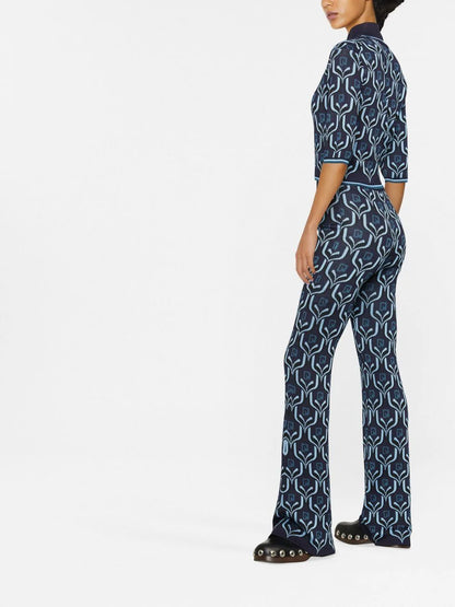 PACO RABANNE WOMEN Monogram Jacquard Top Blue