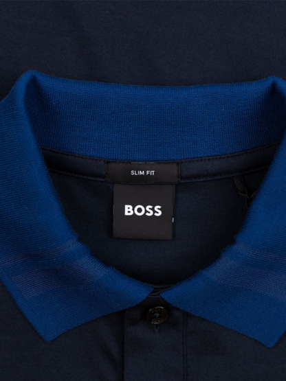 BOSS Phillipson Cotton Polo Shirt Dark Blue