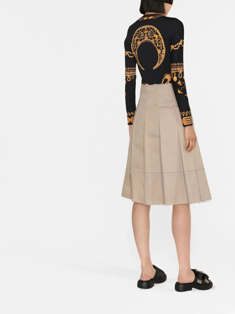 MARINE SERRE WOMEN Ornament Moon Top Black
