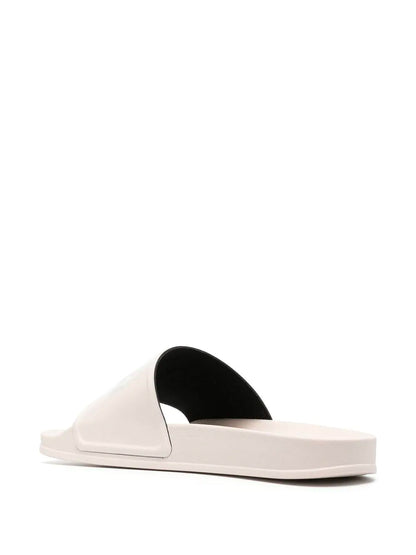 PALM ANGELS Logo Print Slides Beige