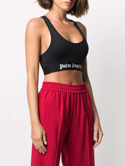 PALM ANGELS WOMEN Logo Sports Bra Black