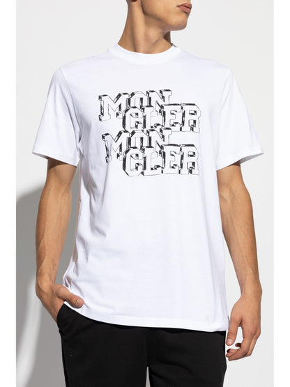 MONCLER Graphic Logo Print T-Shirt White