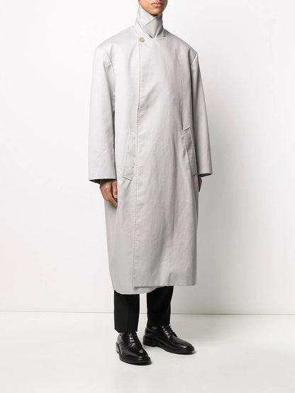 BALENCIAGA Concealed Fastening Trench Coat Grey