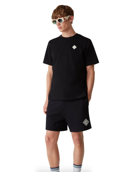 CASABLANCA Pearl Diamond CC Logo Patch Sweat Shorts Black