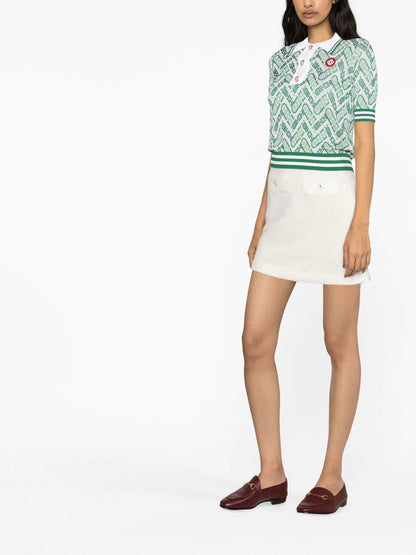 CASABLANCA WOMEN Terry Cloth Mini Skirt Off White