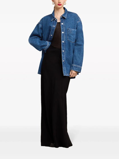 AMI ALEXANDRE MATTIUSSI UNISEX Oversized Ami De Coeur Overshirt Used Blue