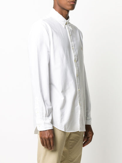 RALPH LAUREN Logo Slim Fit Oxford Shirt White