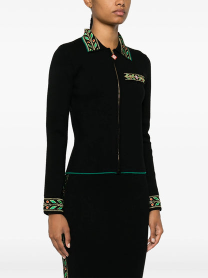 CASABLANCA WOMEN Embroidered Laurel Jacket Black