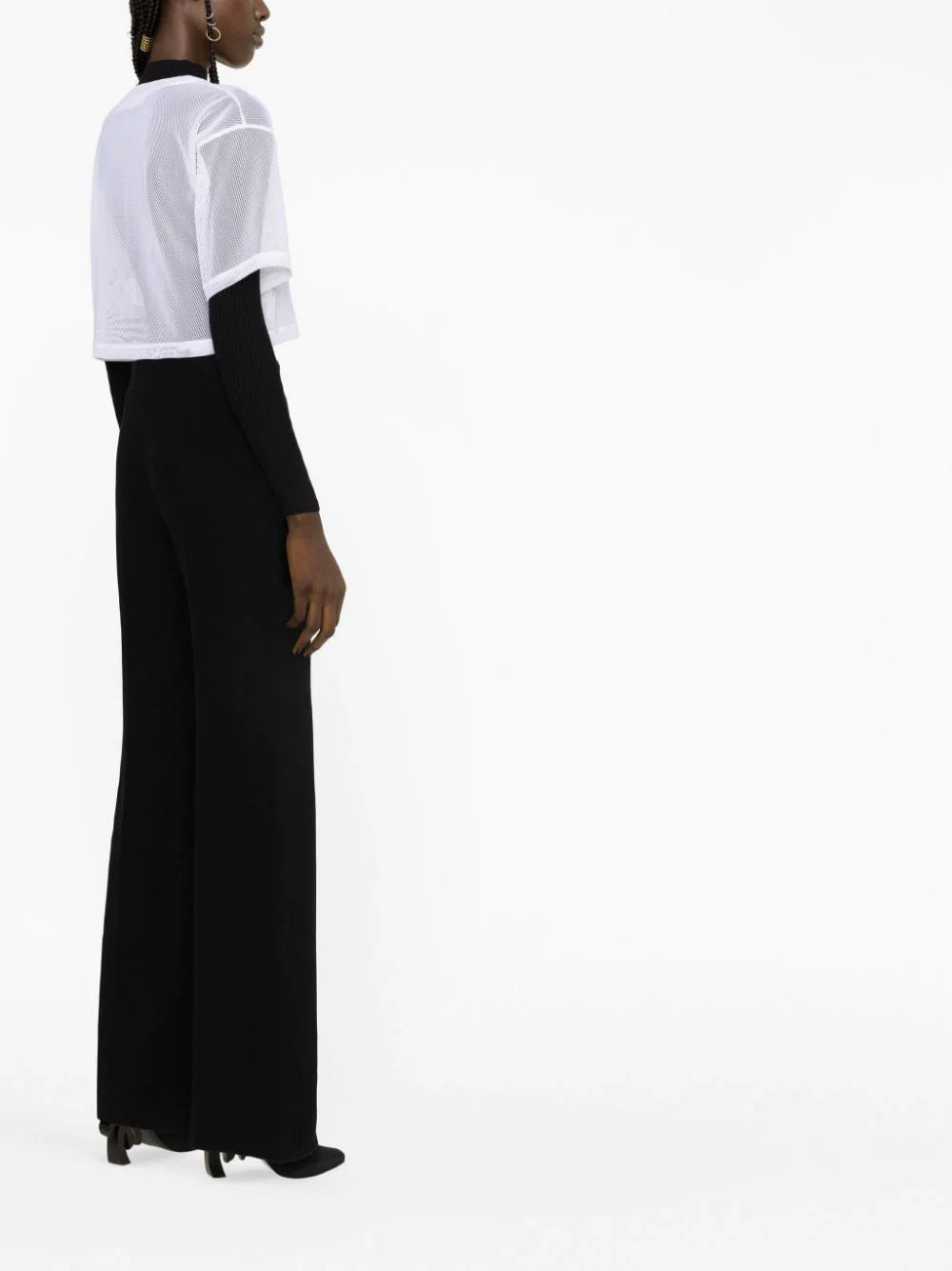 OFF-WHITE WOMEN Bookish Mesh Crop Tee White