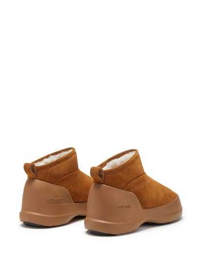 MOON BOOT Luna Low Suede Boots Cognac