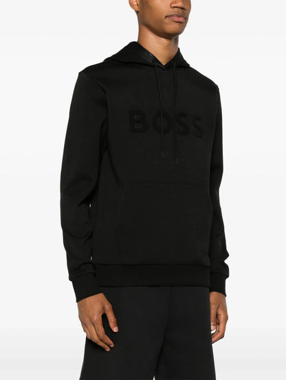 BOSS Soody 1 Logo-raised Drawstring Hoodie Black
