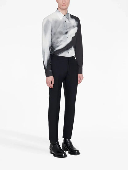 ALEXANDER MCQUEEN Tape Logo Tailored Trousers Black