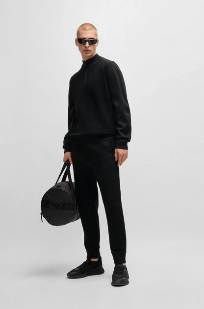 BOSS Zhine Logo Quarter Zip Jacket Black