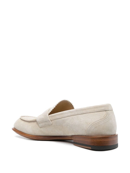 Alexander McQueen Suede Penny Loafers Beige