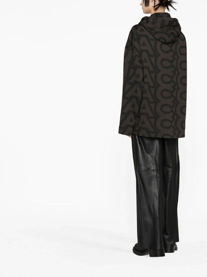 MARC JACOBS WOMEN Monogram Oversized Hoodie Black/Charcoal