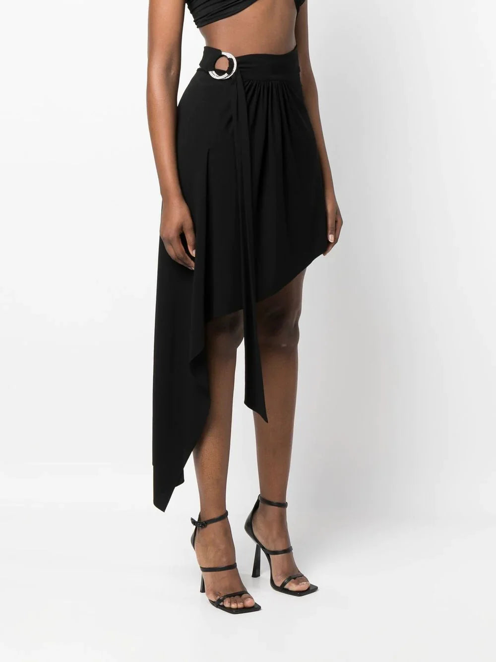 ALEXANDRE VAUTHIER WOMEN Ring-detail Belted Asymmetric Skirt Black