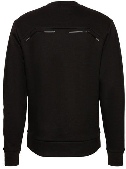 BOSS Salbo Mirror Logo-Print Cotton Sweatshirt Black/Black