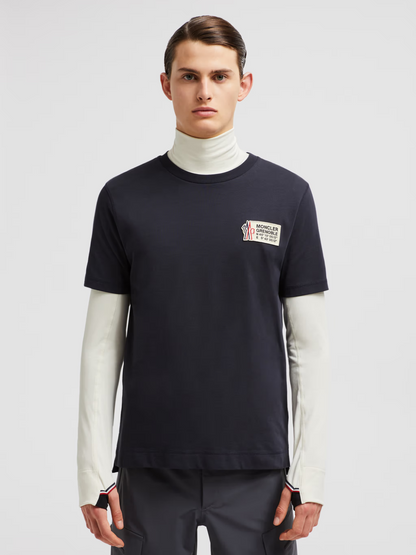MONCLER GRENOBLE Logo Co-Ordinates Embroidered T-Shirt Navy