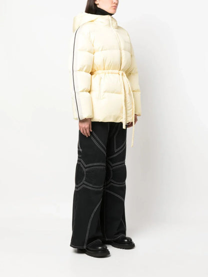 PALM ANGELS WOMEN Waist Belt Down Jacket Butter/Off White