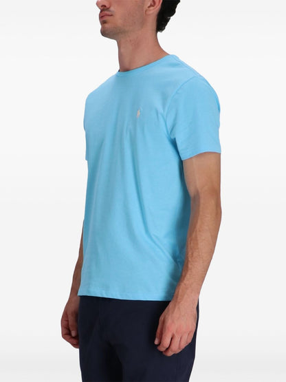 RALPH LAUREN Logo Classic Fit Jersey Crewneck T-Shirt Light Blue