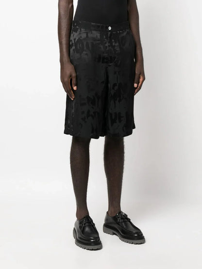 ALEXANDER MCQUEEN Graffiti Logo Shorts Black Black