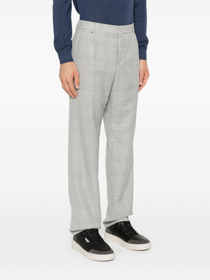 BOSS C-Peter Tartan-Check Trousers Grey/Navy