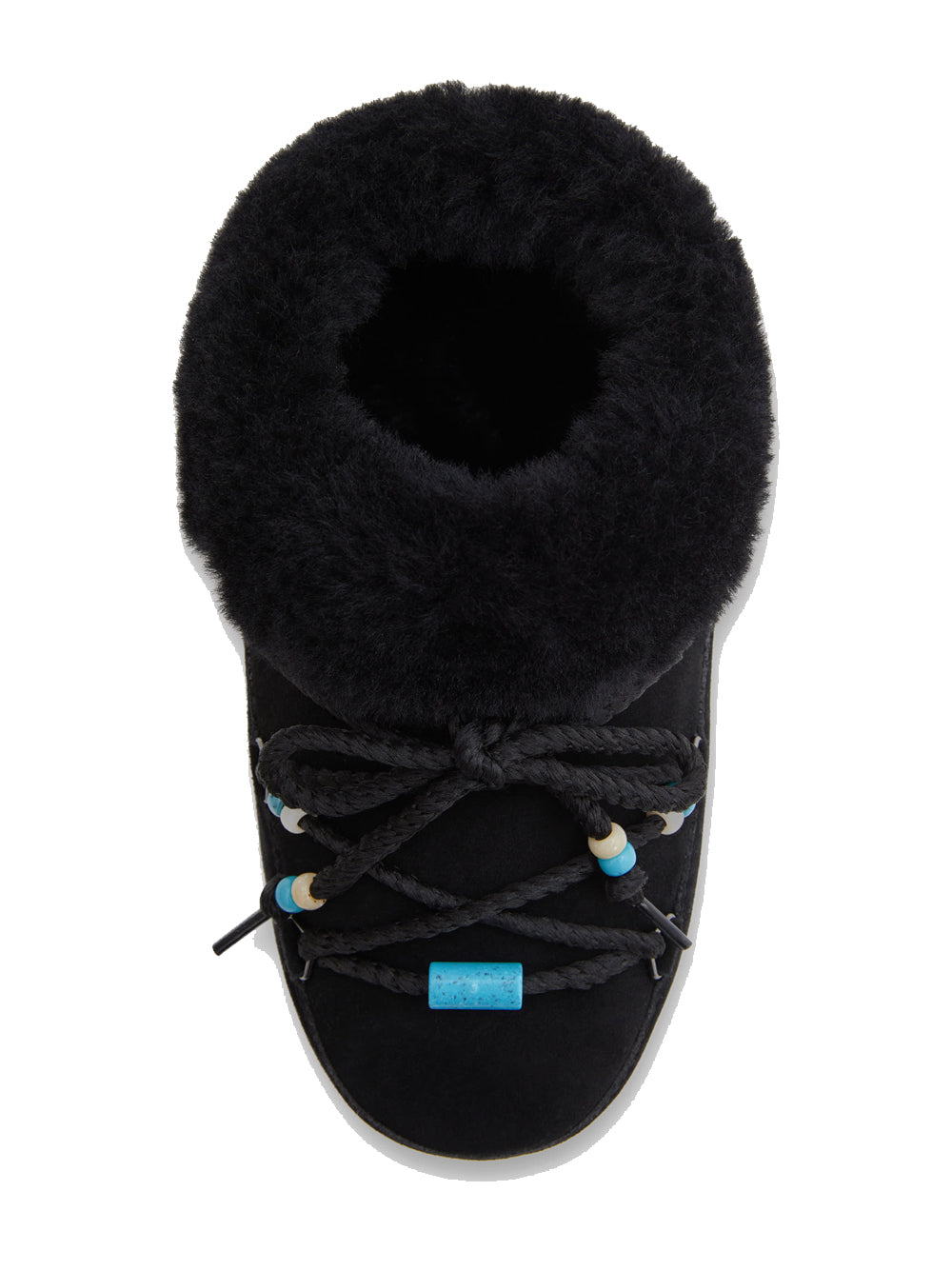 MOON BOOT Suede Beads Mules Black
