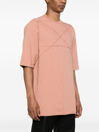 RICK OWENS DRKSHDW Panelled Cotton T-Shirt Pink