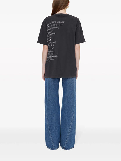 ANINE BING WOMEN Walker Cotton T-Shirt Vintage Black