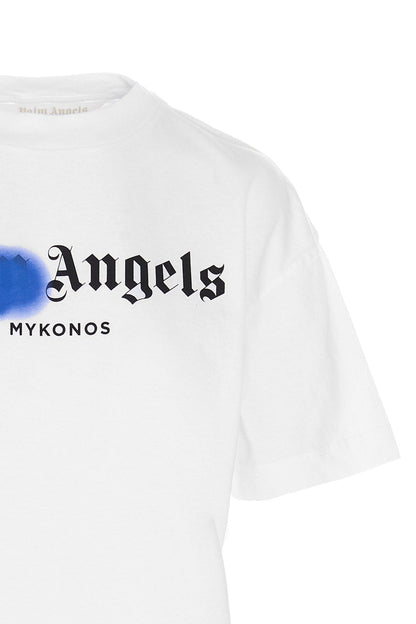 PALM ANGELS WOMEN Mykonos Sprayed T-Shirt White