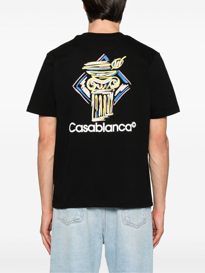 CASABLANCA Diamond Column Printed T-Shirt Black
