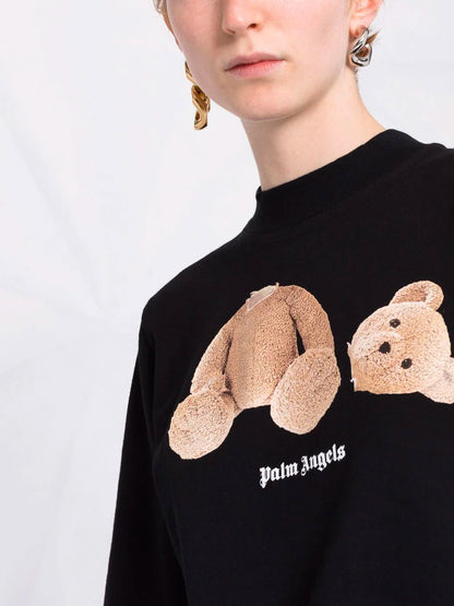 PALM ANGELS WOMEN Bear Cropped Tee Black