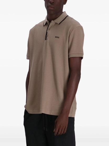 BOSS Paddy 2 Logo Print Pique Polo Shirt Light/Pastel Green