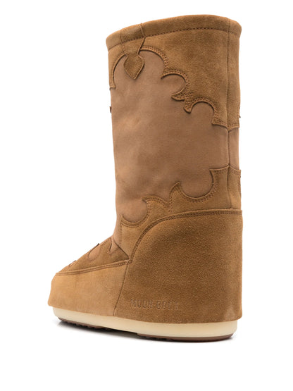 MOON BOOT Icon Suede Embroidery Boots Cognac