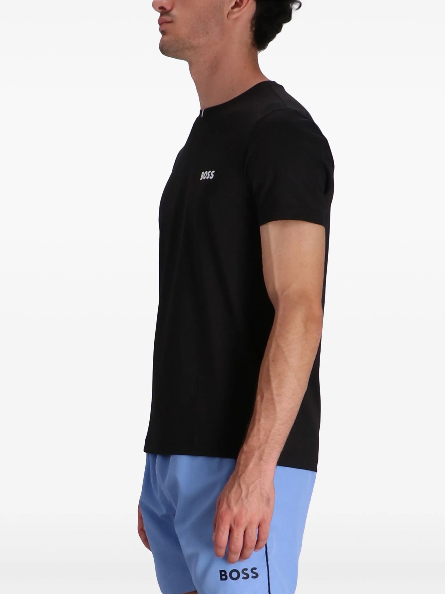 BOSS X Matteo Berrettini Active Logo Print Cotton T-Shirt Black