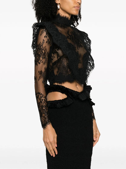 ZIMMERMANN WOMEN Sensory Lace Bodice Top Black