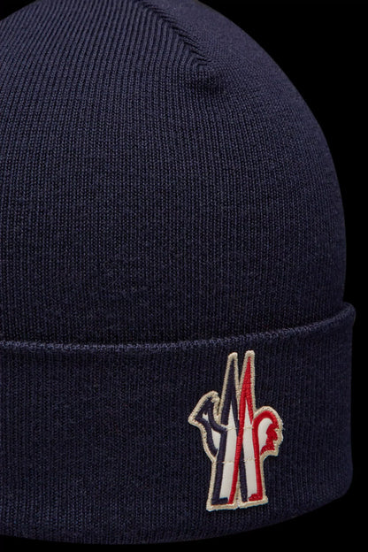 MONCLER GRENOBLE Pure Wool Beanie Navy