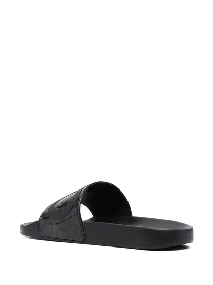 SALVATORE FERRAGAMO Gancini Sliders Black/Black