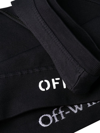 OFF-WHITE WOMEN OFF Stamp Seam Asymmetric Bra Black White