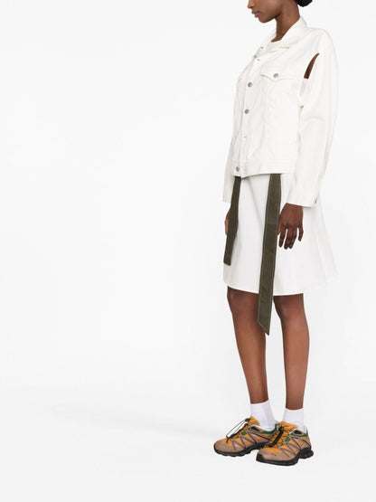 MAISON MARGIELA MM6 WOMEN Cut Out Denim Jacket White