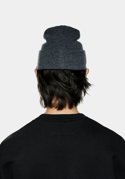 MKI MIYUKI ZOKU Embroidered Logo Merino Beanie Charcoal