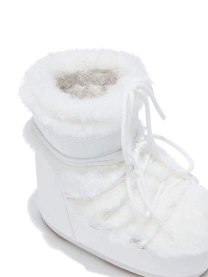 MOON BOOT UNISEX Icon Low Faux Fur Boots White