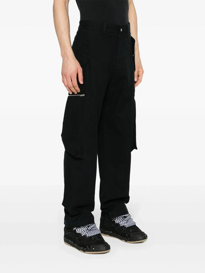REPRESENT Workshop Herringbone Straight-Leg Pants Black